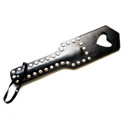 Black Heart Paddle with Silver Studs