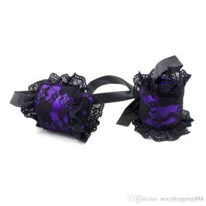 Purple Lace Mask and Wrist Restraint Set