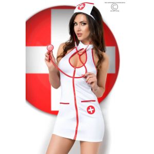 White Sexy Nurse Costume Dress CR 3854 - S/M 