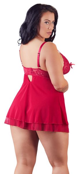 Babydoll Cottelli Collection Curves, red- 2XL