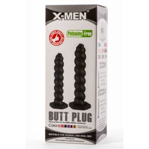 X-Men 9.45" Butt Plug Silicone Black M (24cm)
