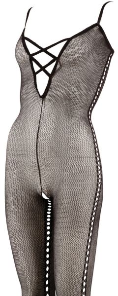 Catsuit with lacing, black - 2XL/3XL