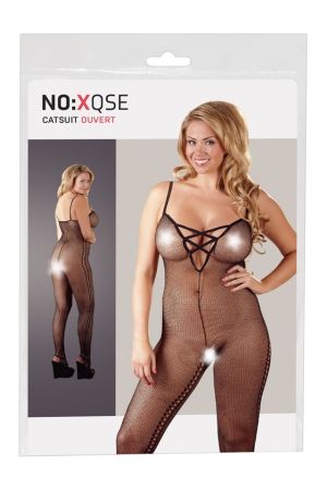 Catsuit with lacing, black - 2XL/3XL