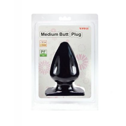 Charmly Soft & Smooth Middle Size Butt Plug Black