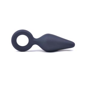 Small Size Black Silicone Anal Plug with Ring