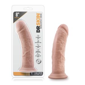 DR. SKIN 8INCH COCK SUCTION CUP VANILLA 20cm