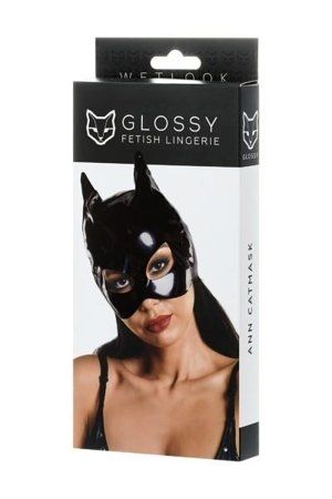 Glossy, Wetlook Cat Mask, Black, OS