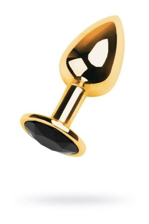 Golden anal plug TOYFA Metal,with a tourmaline colored gem