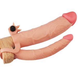 Add 3" Vibrating Double Penis Sleeve