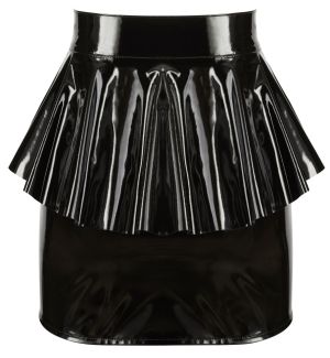 Vinyl Skirt with Peplum black, Orion - S