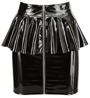 Vinyl Skirt with Peplum black, Black Level - XL