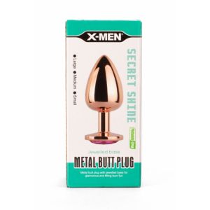 X-MEN Secret Shade Metal Butt Plug Rose M (8.2cm)
