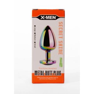 Secret Shine Metal Butt Plug Rainbowheart S (7.1cm)