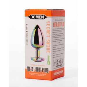 X-MEN Secret Shine Metal Butt Plug Rainbowheart S (7.1cm)