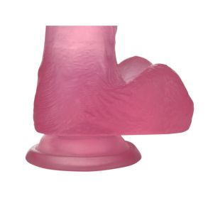 6" Jelly Studs Crystal Dildo Small - Pink