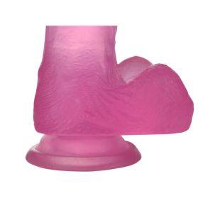 7" Jelly Studs Crystal Dildo Medium Pink