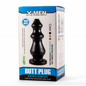X-Men 10" Extra Girthy Butt Plug Black VI (24cm)