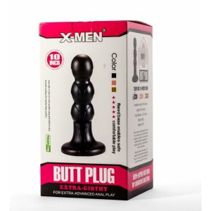 X-Men 10" Extra Girthy Butt Plug Black V (27.5cm)