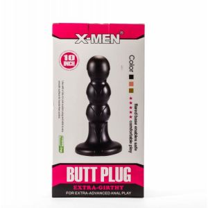 X-Men 10" Extra Girthy Butt Plug Black V (27.5cm)