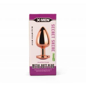 X-MEN Secret Shine Metal Butt Plug Rose Gold Heart Large (9.5 x 4.1cm)