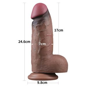 9.5'' Dual Layered Silicone Cock XXL (24.6cm x 7cm)