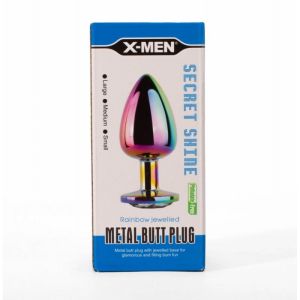 Mediu Secret Shine Metal Butt Plug Rainbow (8.2 x3.4cm)