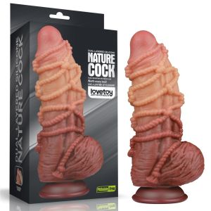 9.5'' Dual layered Platinum Silicone Cock with Rope (24.5)