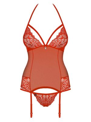 Corset & thong, 838-COR-3, red - S/M