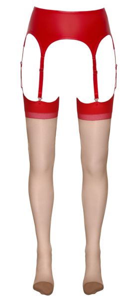 Stockings skin/red, Cotelli Legwear - S (2)