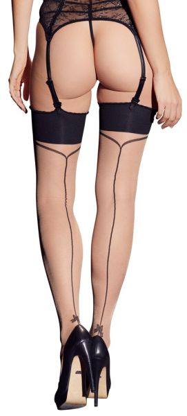 Stockings Seam skin/black, Cotelli Legwear - M (3)