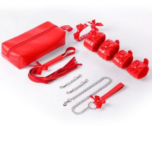 GOOD GIRL BDSM SET 4 PIECES WITH STORAGE BAG RED