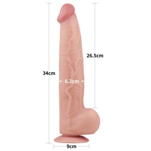 13.5'' King Sized Sliding Skin Dual Layer Dong (34cm)