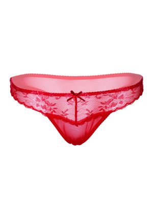 Floral lace string  red  - L/XL