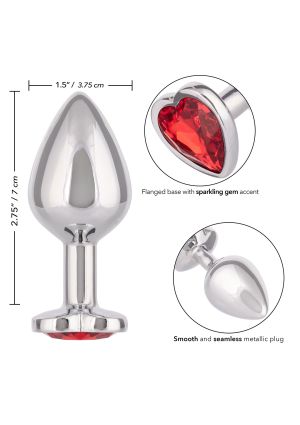 Jewel Large Ruby Heart Plug  (7cm)