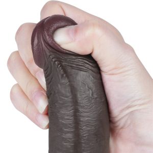 9'' Sliding Skin Dual Layer Dong Black (22cm)