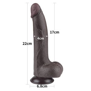 8.5'' Sliding Skin Dual Layer Dong Black I (22cm)