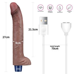 11" REAL SOFTEE Rechargeable Silicone Vibrating Dildo (27cm)