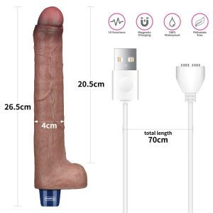 10.5" REAL SOFTEE Rechargeable Silicone Vibrating Dildo (26.5cm)